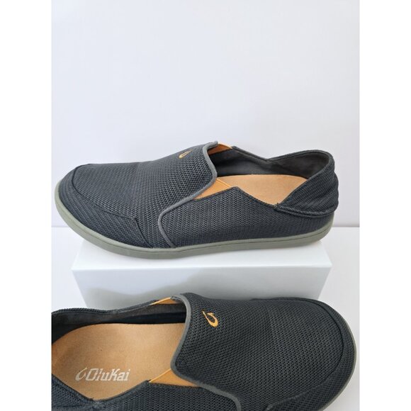 Olukai Nohea Mesh Shoes 10 Slip On Grey Gray Mens Causal Breathable Loafers - Picture 2 of 12